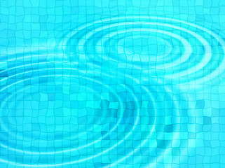 Image showing Blue tile background with concentric water ripples