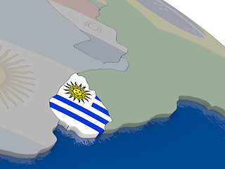 Image showing Uruguay with flag