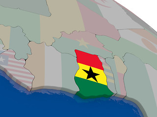 Image showing Ghana with flag