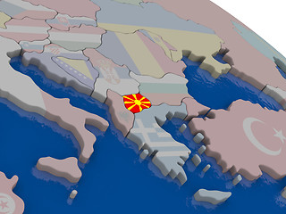 Image showing Macedonia with flag