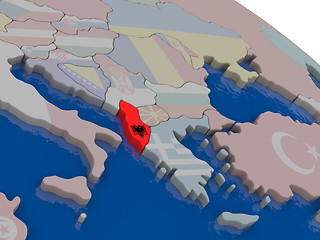 Image showing Albania with flag
