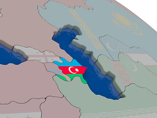 Image showing Azerbaijan with flag