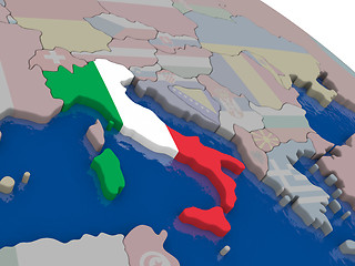 Image showing Italy with flag