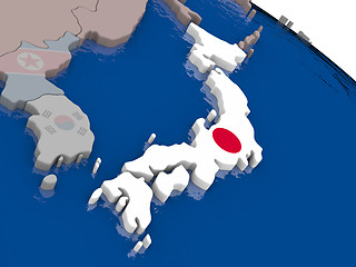 Image showing Japan with flag