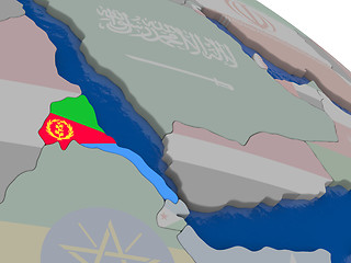 Image showing Eritrea with flag
