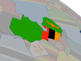 Image showing Zambia with flag