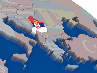 Image showing Serbia with flag