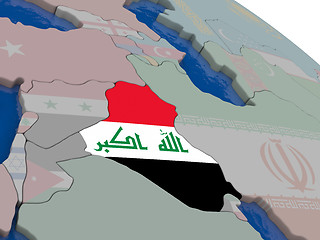 Image showing Iraq with flag