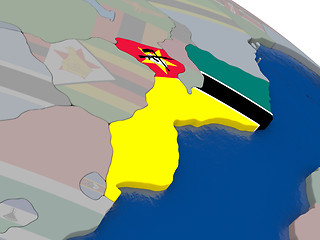 Image showing Mozambique with flag