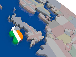 Image showing Ireland with flag