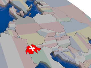 Image showing Switzerland with flag