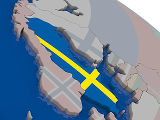 Image showing Sweden with flag