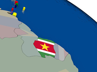 Image showing Suriname  with flag