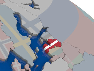 Image showing Latvia with flag