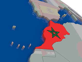 Image showing Morocco with flag