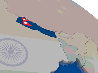 Image showing Nepal with flag