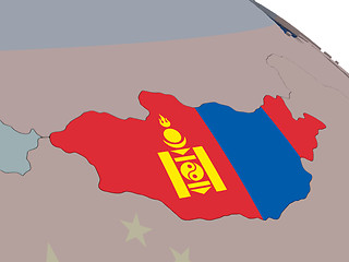 Image showing Mongolia with flag