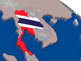 Image showing Thailand with flag