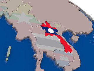 Image showing Laos with flag