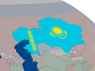 Image showing Kazakhstan with flag