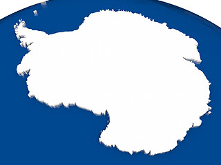Image showing Antarctica with flag