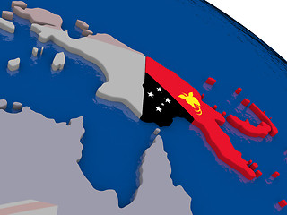 Image showing Papua New Guinea with flag