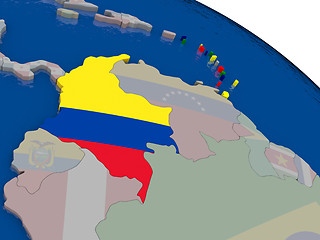 Image showing Colombia with flag