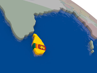 Image showing Sri Lanka with flag