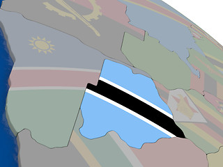 Image showing Botswana with flag