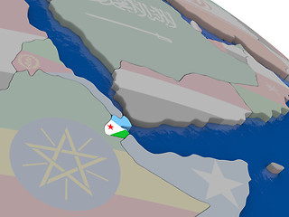 Image showing Djibouti with flag