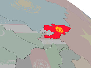 Image showing Kyrgyzstan with flag