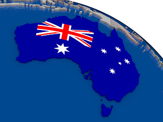 Image showing Australia with flag