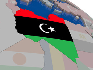 Image showing Libya with flag