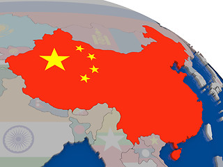 Image showing China with flag