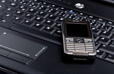 Image showing Laptop and Mobile Phone