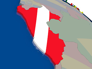 Image showing Peru with flag