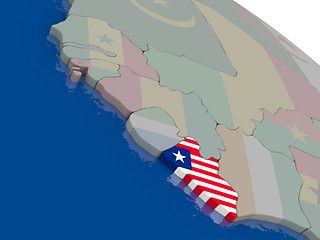 Image showing Liberia with flag