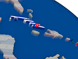 Image showing Cuba with flag