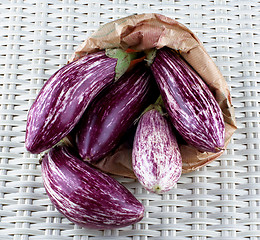 Image showing Raw Striped Eggplants