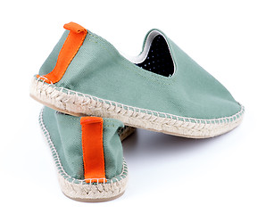 Image showing Contemporary Green Espadrilles