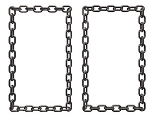 Image showing metal chains frame border on white background - 3d rendering