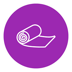 Image showing Camping carpet line icon.