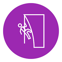 Image showing Rock climber line icon.