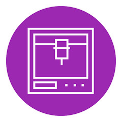 Image showing Tree D printing line icon.