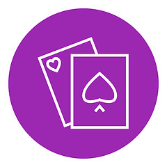 Image showing Playing cards line icon.