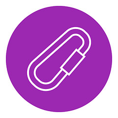 Image showing Climbing carabiner line icon.