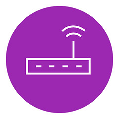 Image showing Wireless router line icon.