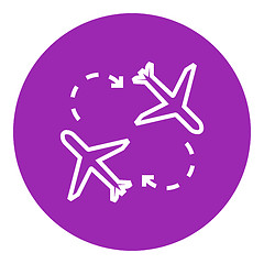 Image showing Airplanes line icon.