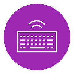 Image showing Wireless keyboard line icon.