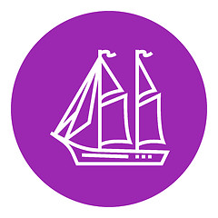 Image showing Sailboat line icon.